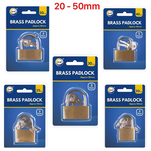 Brass padlock with keys - brass, small