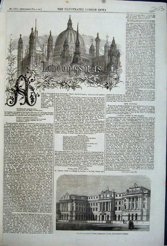 Original old antique print - old,
