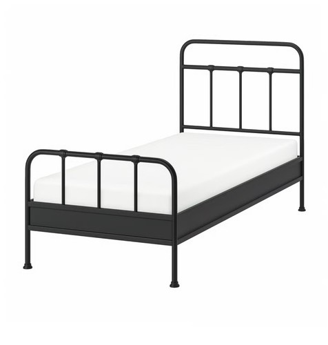 Ikea black bed frame - black, stjarno