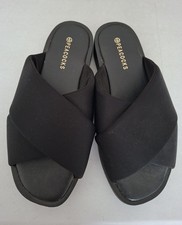 Ladies Black Slip-On Sandals