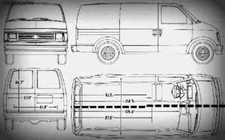 chevrolet astro van lwb 1990 Blueprint Drawing A4 Photo