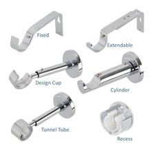 Curtain Pole Bracket, Chrome