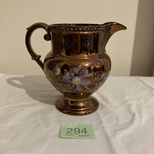 Antique copper lustre - copper, pitcher