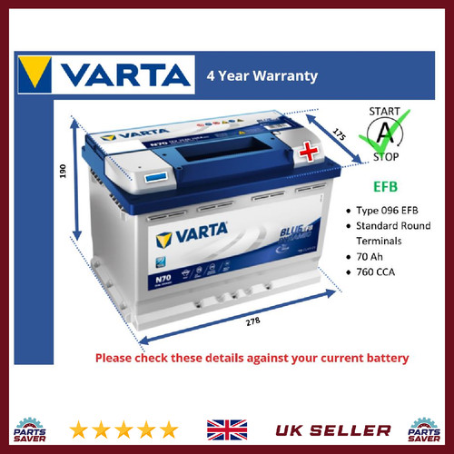 Efb car battery fits vauxhall - car,