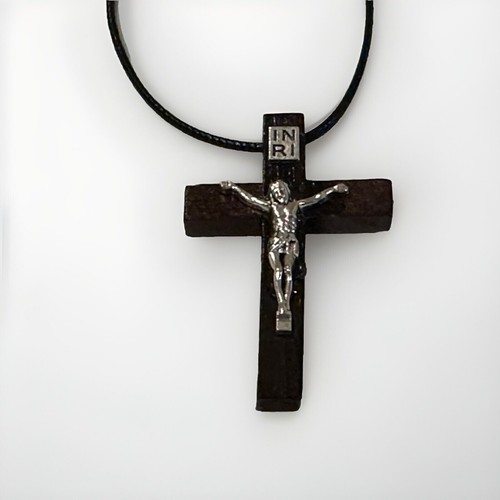 Wooden crucifix necklace - crucifix, on