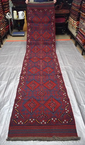 Antique afghan mushwani runner - afghan,