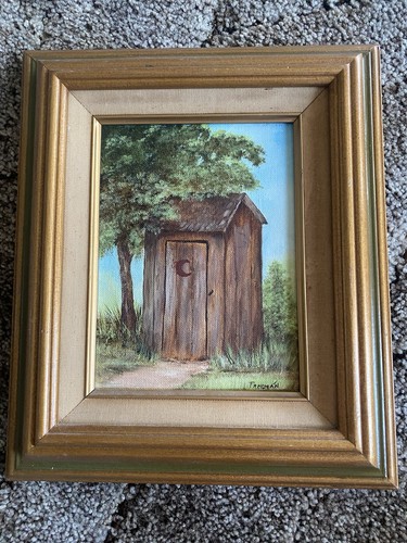 Vintage framed oil painting - vintage,