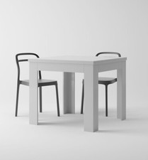 Square Extending Kitchen Dining Table Butterfly Flip Top Seats 4 / 8 White Gloss