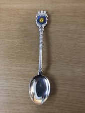 Vintage St Moritz SWITZERLAND silver & enamel 800 souvenir spoon