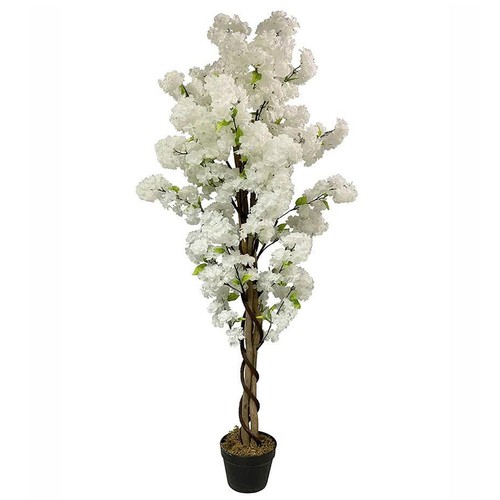 Artificial white blossom tree - artificial,