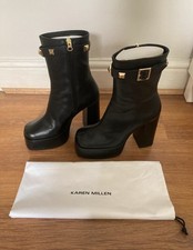 Women’s Leather Platform Ankle Boots - Karen Millen - Size 5 - RRP £259
