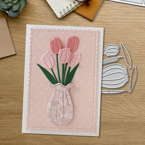 Tulips fluted vase - tulips,