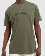 Napapijri T Shirt Mens XL S Box Logo Top KHAKI GREEN
