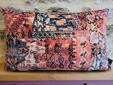 Linwood Omega Prints Fez Paprika Kilim Aztec Orange &Blue Velvet Cushion Cover 0