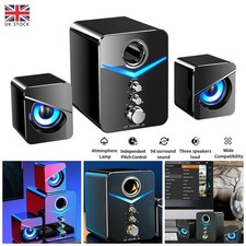 Speakers Surround Sound System LED PC Gaming Bass USB Wired for Desktop Computer