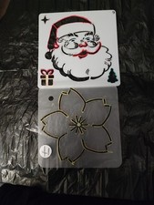 Lovely Father Christmas Head & Floral Stencil Ideal for Craft Work New Hobbies