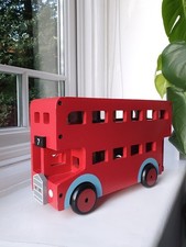 Habitat Wooden Red Double Decker Bus Toy With Peg Figures