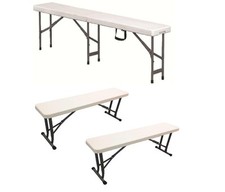 Folding Plastic Bench Seat Heavy Duty For Picnic BBQ Party Garden Camping Market