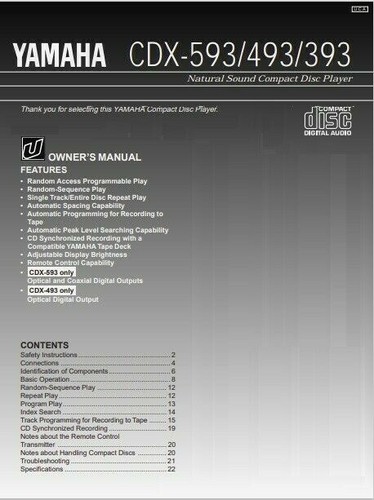 Yamaha cdx 593 - cdx-493, /