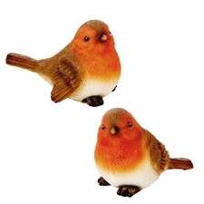 Christmas 10cm Robin Ornament Polyresin Ideal for Garden or Room Decoration