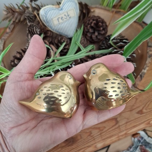 Vintage brass birds wrens - vintage,