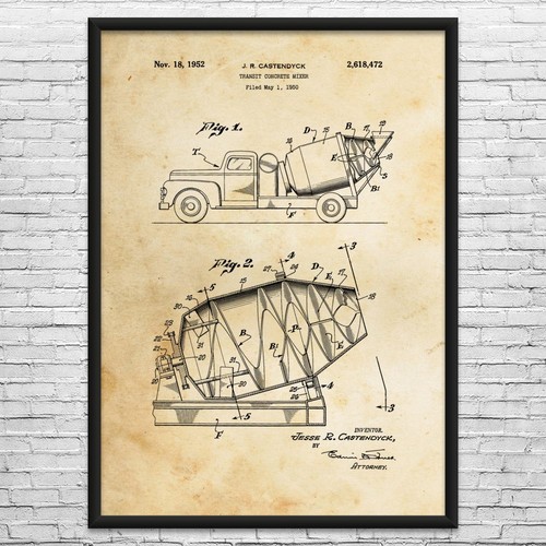 Cement mixer truck - truck, patent
