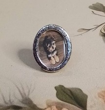  SILVER METAL  MINIATURE TINY OVAL PHOTO PICTURE FRAME