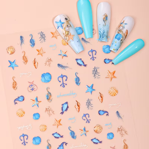 1pcs ocean animal nail - ocean, art