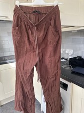 LADIES COTTON& LINEN TROUSERS IN GOOD CONDITION REDUCED TO £2.50