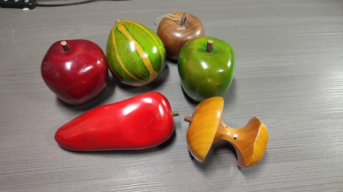 Turned wooden fruit collection - wooden,