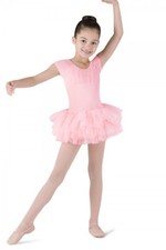 Bloch Girls Dance Sequin Trim Cap Sleeve Tutu Leotard Dress CL8012 Pink