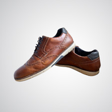 Mens Dune casual leather brogue shoes size 9 brown leather