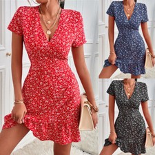 Women Summer Dress V Neck
