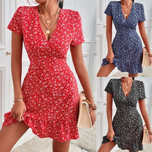 Women summer dress - summer, v