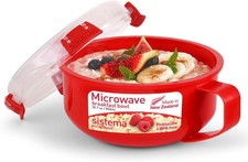 Sistema Microwave Breakfast Bowl | 850 ml | Round Microwave Container with Stea