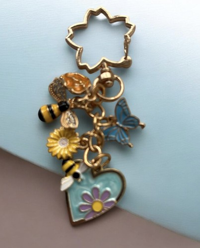 Multi colored enamel keychain - multi-colored,