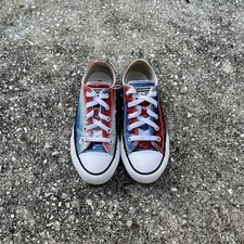 Converse Chuck Taylor AllStar  - Youth Size 13 - Glitter Red/White/Blue Shoes