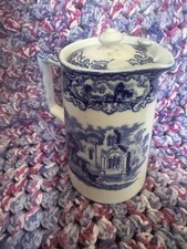 antique blue and white lidded