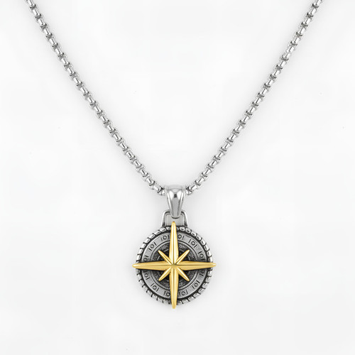 Nautical compass necklace - nautical,