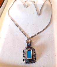 Sterling Silver Arizona Sleeping Beauty Turquoise  Pendant Chain vintage 11.5g
