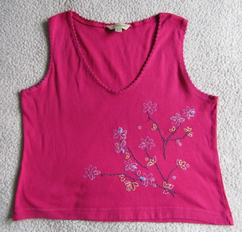 Ladies pink embroidered vest - pink,
