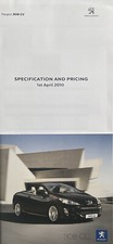 Peugeot 308 CC UK Brochure March 2009 2.0 HDi 140 1.6 VTi 120 1.6 150 THP SE GT