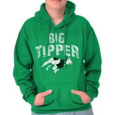 Funny Cow Joke Animal Pun Big Tipper Humor Hoodie Hooded Sweatshirt Men Women
