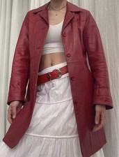 Red Genuine Leather Coat