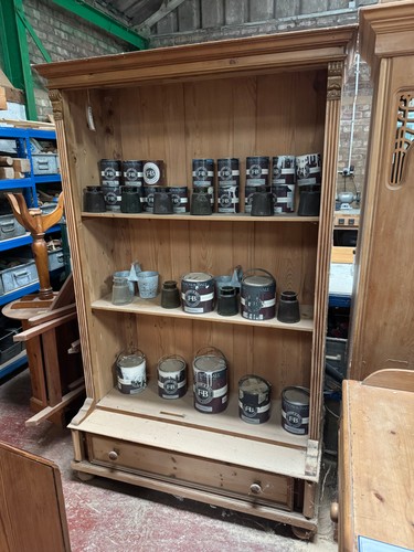 Antique pine bookcase - antique,