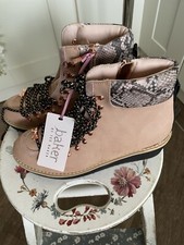 Ted Baker BNWT B By Baker  Desert Beige & Rose Gold  Wedge Boots Size 4