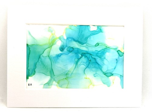 Ink painting blue abstract - ink,