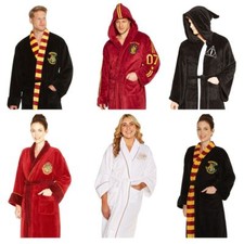 Harry Potter Hogwarts Unisex Fleece Bathrobe Dressing Gown Robe Official NEW