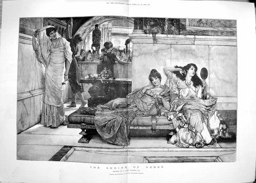 Original old antique print - antique,