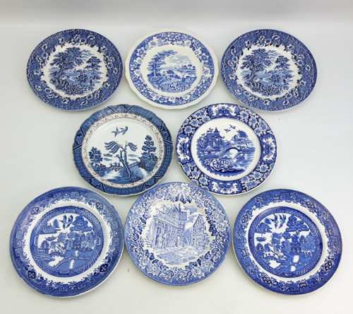 Blue white tea side - blue,